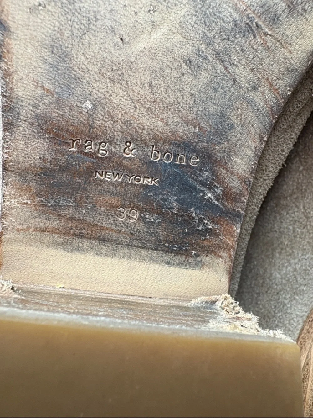 rag & bone Tan Suede Chelsea Ankle Boots Size 39